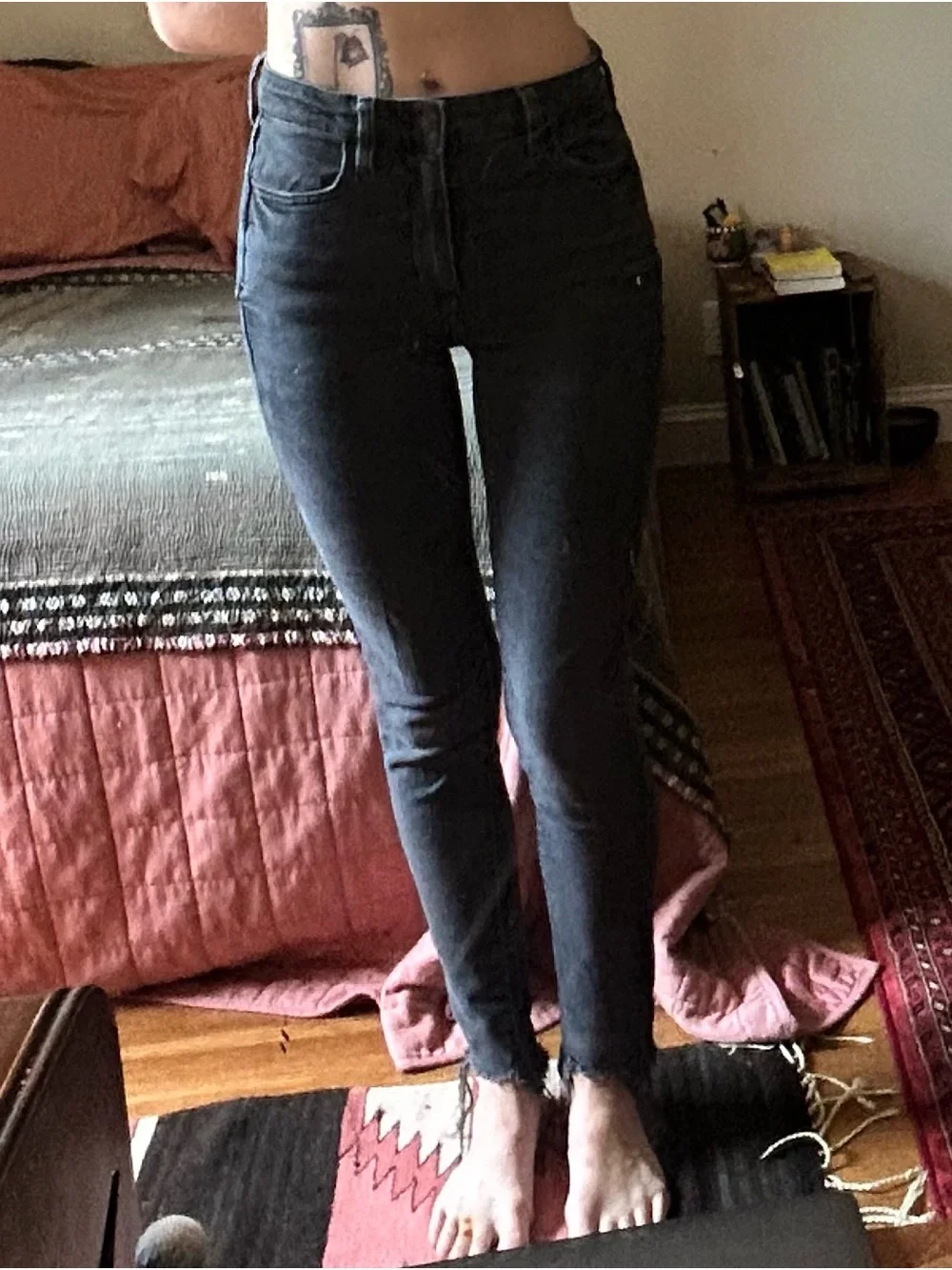 American Eagle High-Waist Black Denim Skinny Jeans Long